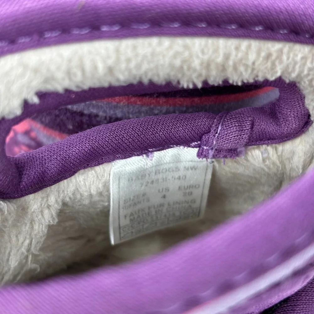 Bogs Baby Boots Purple Pink Floral‎ Print Waterproof Insulated Baby Size 4